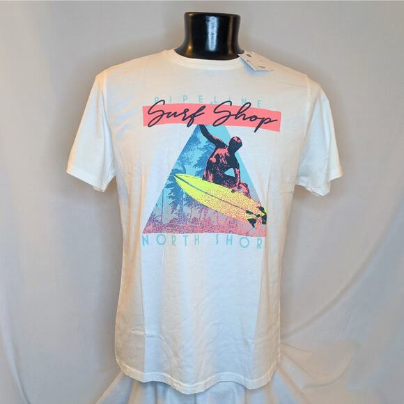 NWT Arizona Jean Co Men's Graphic T-Shirt Large White Summer Casual Tee - Picture 1 of 4